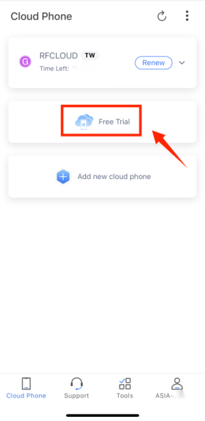 apply free trial, redfinger cloud phone